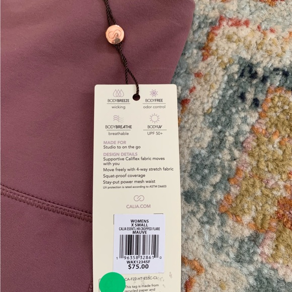 Calia by Carrie Underwood high rise crop flare, mauve, XS NWT - Picture 4 of 6